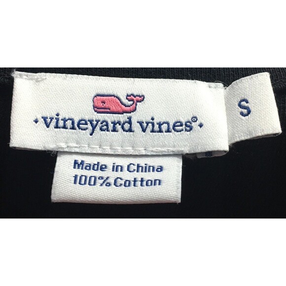 Vineyard Vines Mini Dress Women's Size Small Black 100% Cotton Short Sleeve - Picture 3 of 4